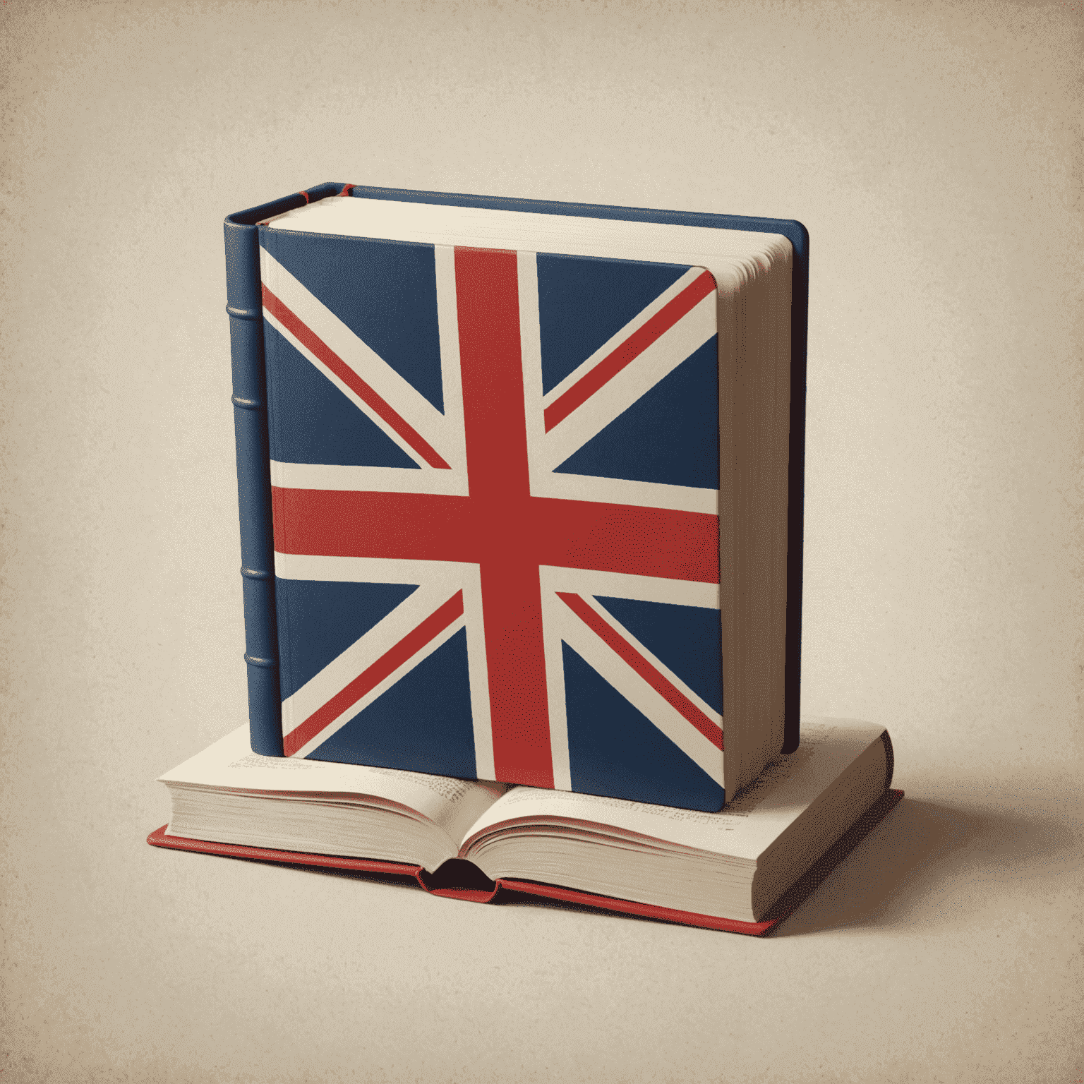 multi-captularz_com Logo - Ein stilisiertes Buch mit einer englischen Flagge