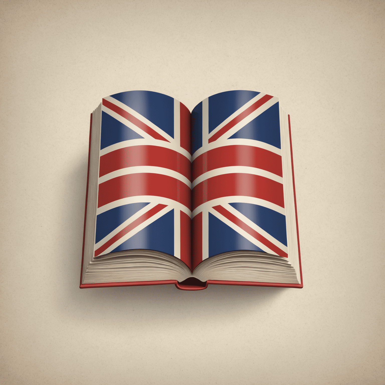 multi-captularz_com Logo - Ein stilisiertes Buch mit einer englischen Flagge