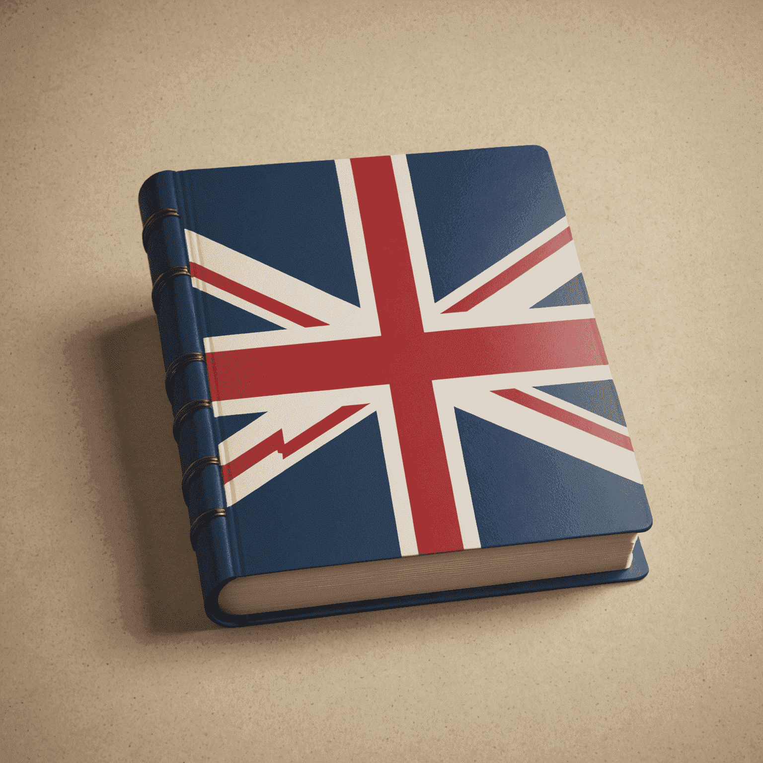 multi-captularz_com Logo - Ein stilisiertes Buch mit einer englischen Flagge