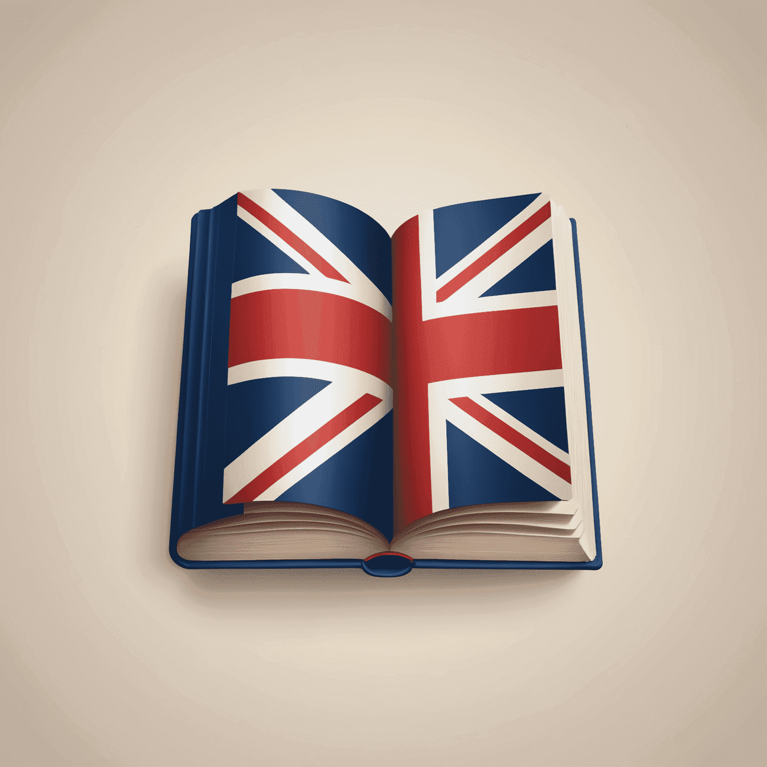 multi-captularz_com Logo - Ein stilisiertes Buch mit einer englischen Flagge