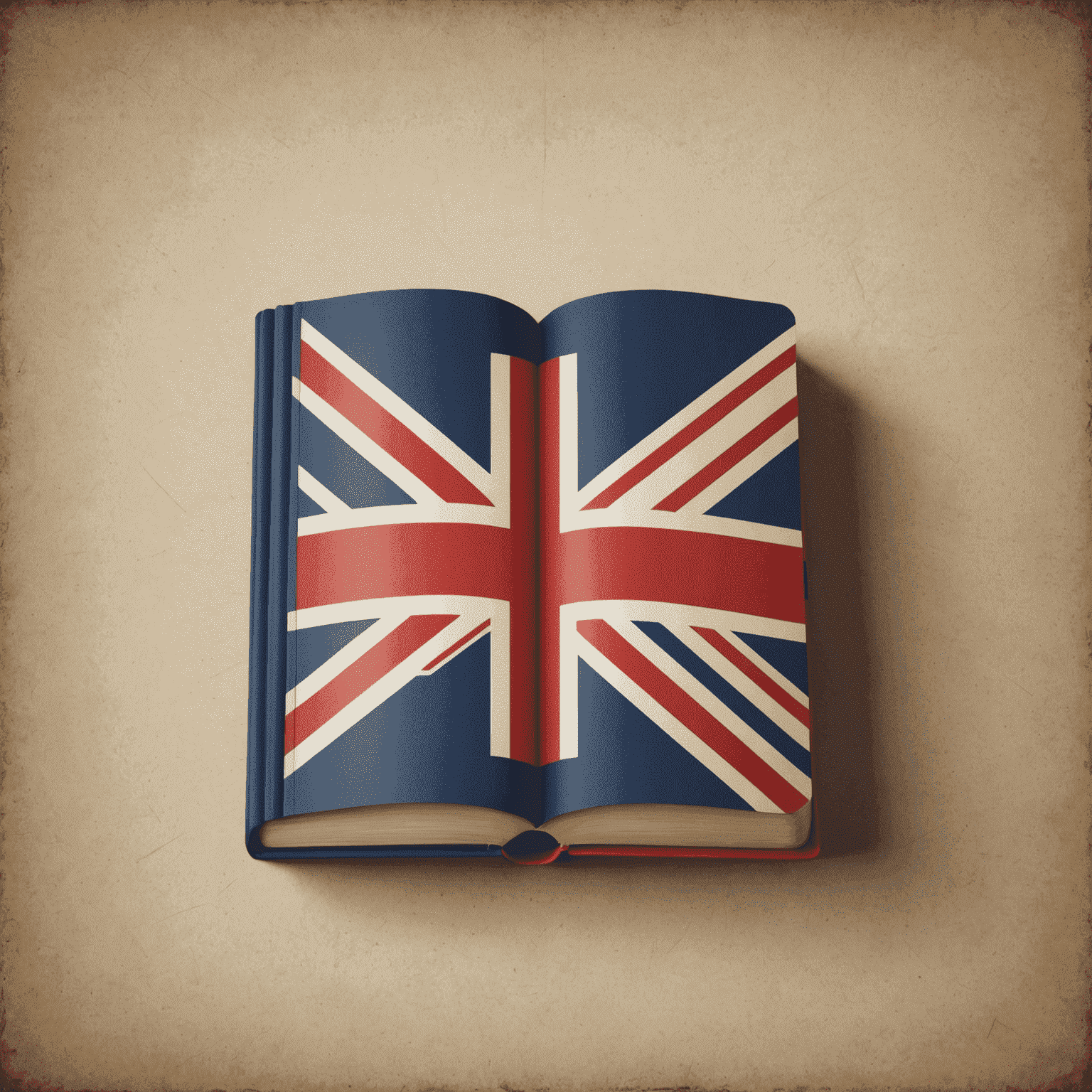 multi-captularz_com Logo - Ein stilisiertes Buch mit einer englischen Flagge