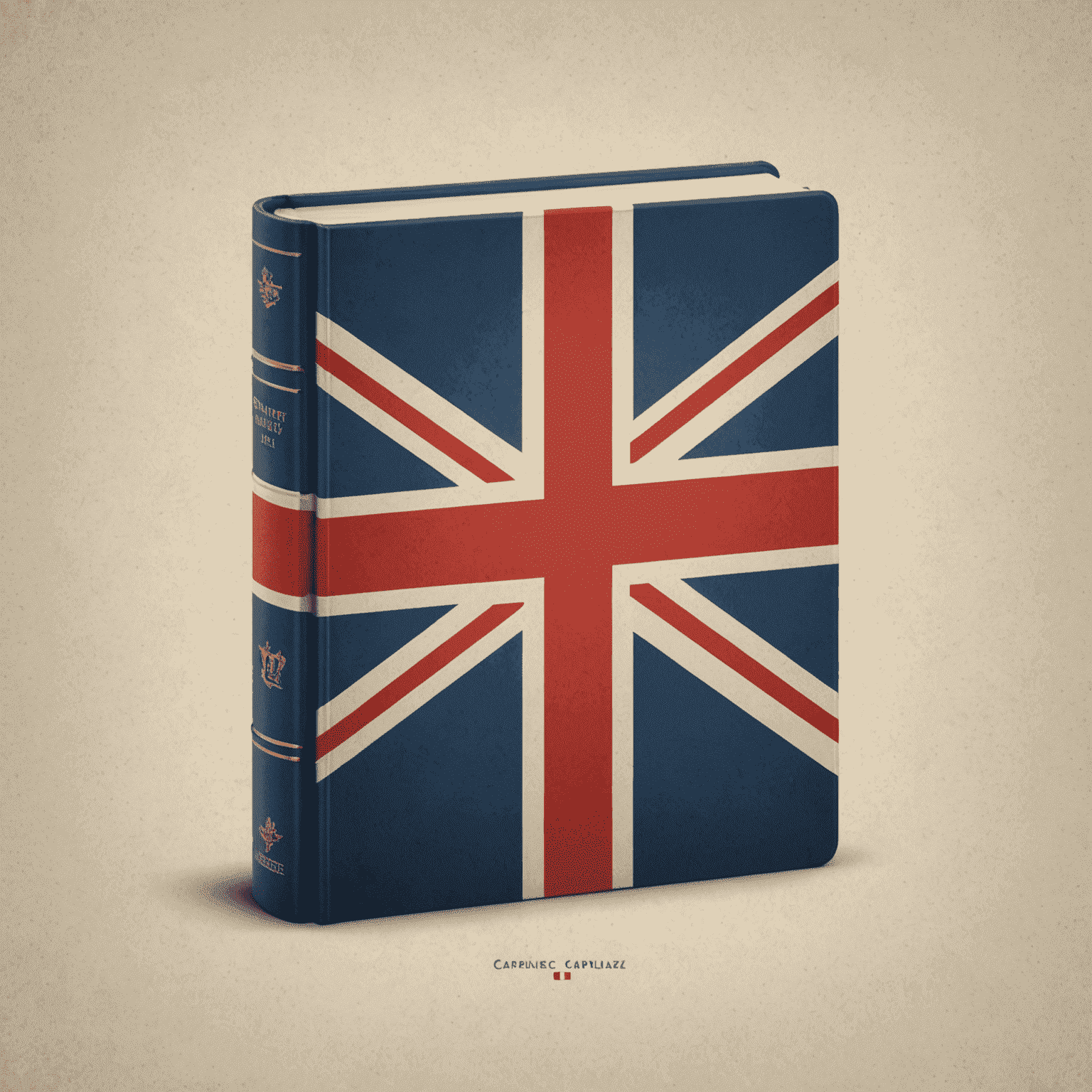 multi-captularz_com Logo - Ein stilisiertes Buch mit einer englischen Flagge