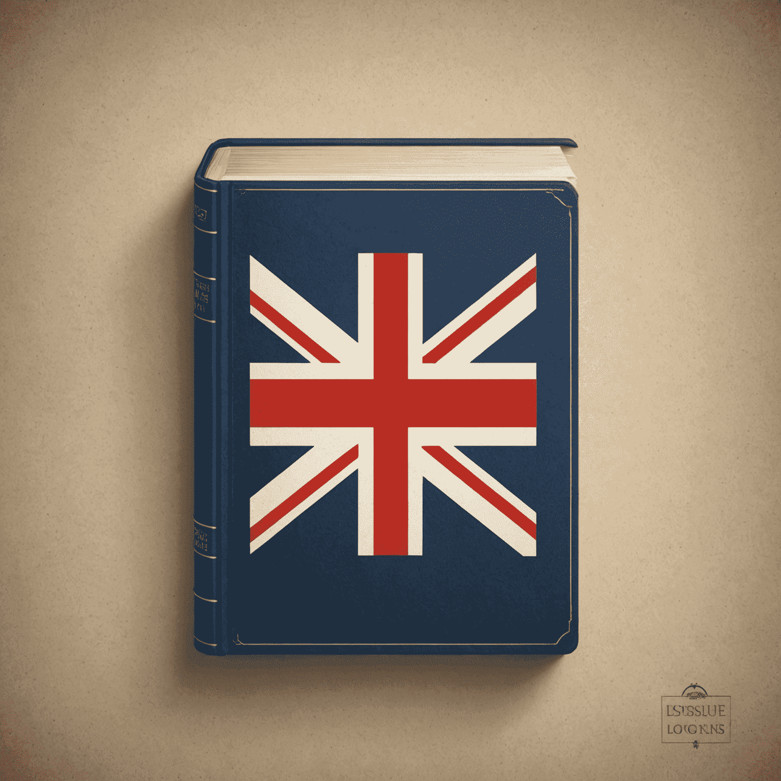 multi-captularz_com Logo - Ein stilisiertes Buch mit einer englischen Flagge